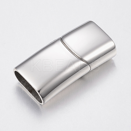 Tarnish Resistant Smooth Surface 304 Stainless Steel Magnetic Clasps with Glue-in Ends LS-STAS-N002-38-1