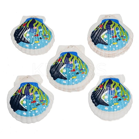 Printed Natural Shell Big Pendants SH-CBA93AD-19F-1