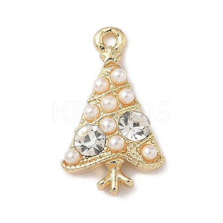 Alloy with Rhinestone and Plastic Beads Pendants FIND-Z101-01G-1