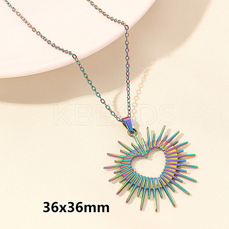 304 Stainless Steel Heart Pendant Necklaces for Men and Women FS-WG1B83F-12-1