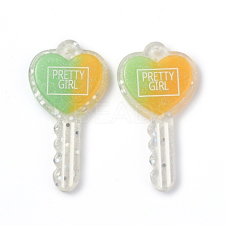Two Tone Resin Big Pendants RESI-Z001-01B-1