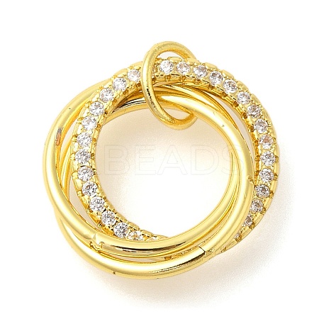Rack Plating Brass Micro Pave Cubic Zirconia Pendants KK-S396-64G-1