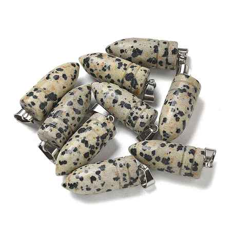 Natural Dalmatian Jasper Pointed Pendants G-B127-18P-07-1