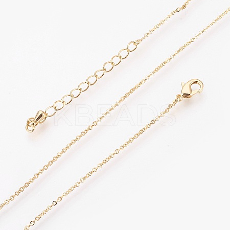 Brass Cable Chain Necklaces X-MAK-P011-01G-1
