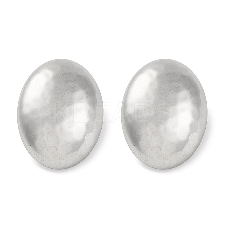 304 Stainless Steel Oval Stud Earrings EJEW-D281-16S-1