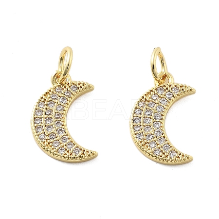 Brass Micro Pave Cubic Zirconia Charms KK-C092-23C-G-1