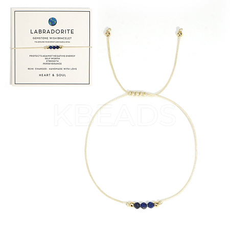 Natural Labradorite Braided Beads Bracelets for Women LS-LU0568-2-1