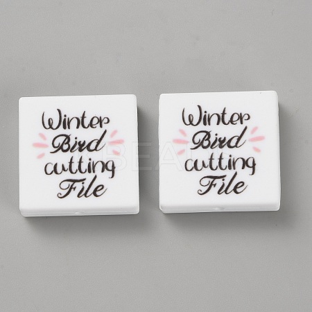 Square Food Grade Eco-Friendly Silicone Focal Beads SIL-SZC0005-21A-03-1