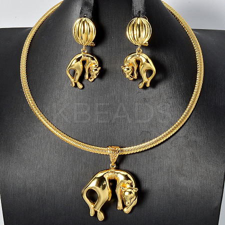 Brass Stud Earrings & Pendant Necklaces Sets for Women FS-WGFF87F-02-1