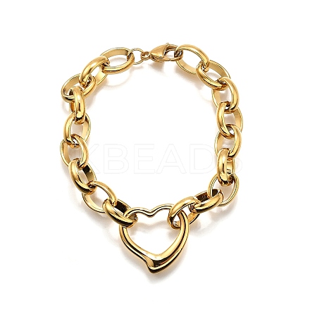 304 Stainless Steel Charm Bracelets BJEW-Q050-02G-1