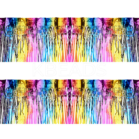Plastic Foil Fringe Curtains DIY-WH0028-106A-1
