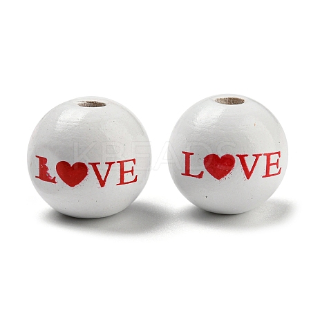 Printed Wood Beads WOOD-A022-01E-1