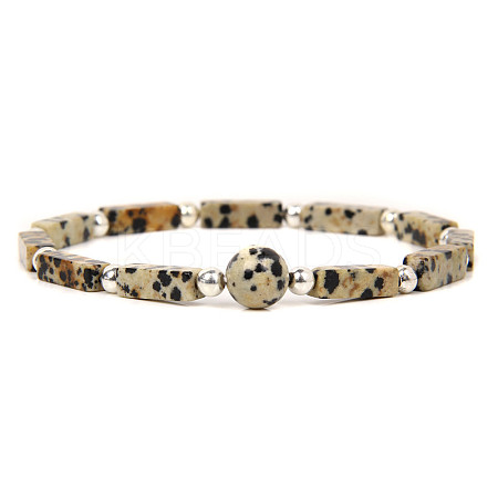 Natural Green Spot Jasper Beads Stretch Bracelets for Men Women ZE2494-1-1