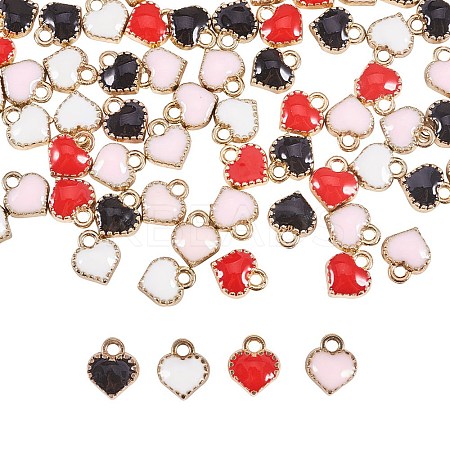 Heart Alloy Enamel Charms ENAM-PH0001-13-1