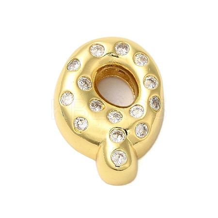 Rack Plating Brass Micro Pave Clear Cubic Zirconia Perdants KK-C067-11G-Q-1