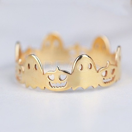 Ghost & Pumpkin 925 Sterling Silver Finger Rings FS-WGB9B73-05-1