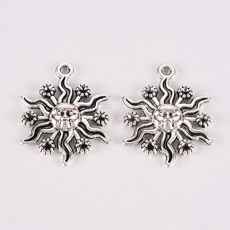 Tibetan Style Alloy Pendants Rhinestone Settings TIBE-N010-70AS-RS-1