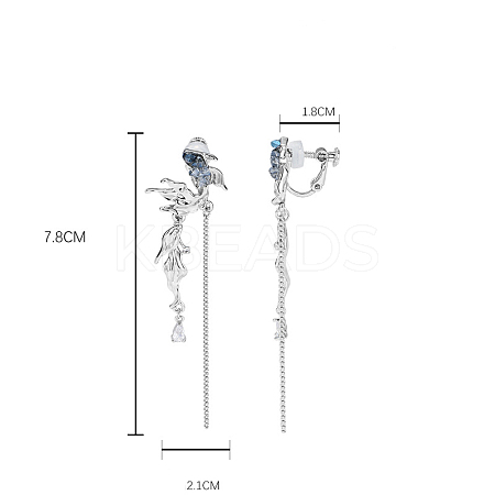 Fish Alloy Glass Clip-on Earrings FS-WG4D6D9-08-1