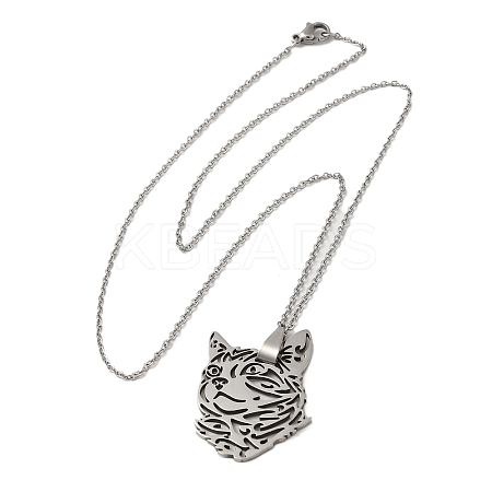 Non-Tarnish 304 Stainless Steel Pendant Necklaces NJEW-H022-05P-1