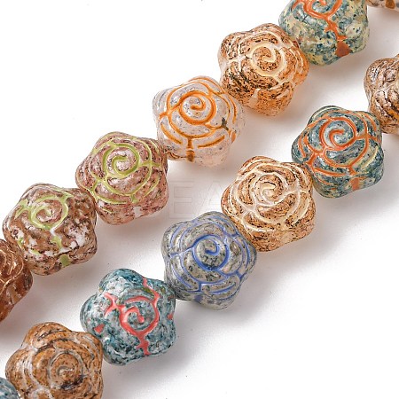 Painted Glass Beads Strands GLAA-B037-12D-12D-1