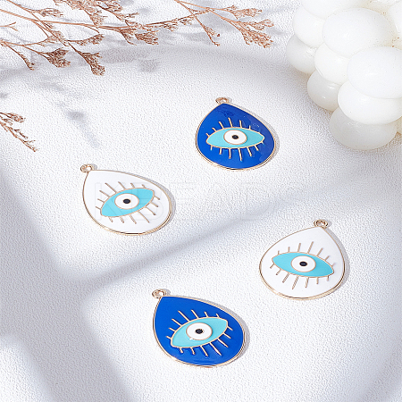 4Pcs 2 Colors Alloy Enamel Pendants ENAM-LP0002-11-1