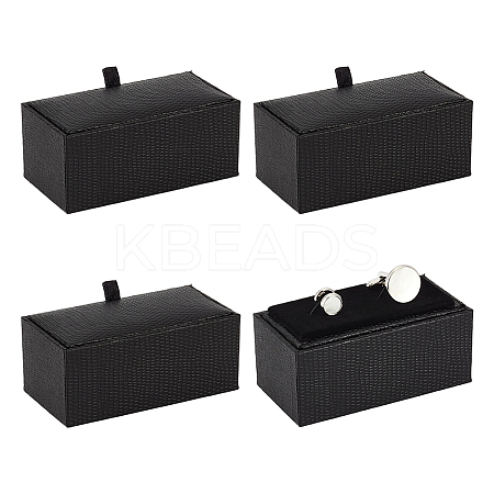 Lizard Skin Print Plastic 2 Cufflink Gift Storage Boxes CON-WH0107-86B-1