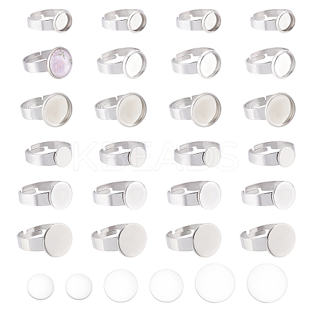 DIY Blank Dome Adjustable Ring Making Kit STAS-DC0010-83-1