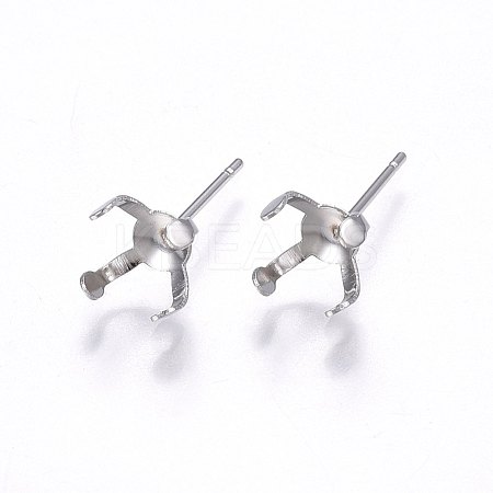 Tarnish Resistant 304 Stainless Steel Stud Earring Findings STAS-I095--08P-B-1