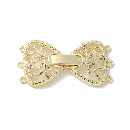 Brass Micro Pave Cubic Zirconia Fold Over Clasps X-KK-U052-10G-1