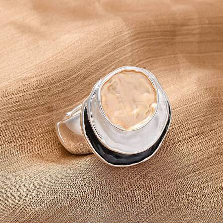 Zinc Alloy & Enamel Stretch Finger Rings for Women RJEW-M101-01C-G-1