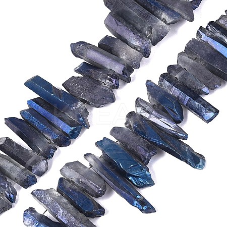 Spray Painted Electroplate Natural Quartz Crystal Points Beads Strands G-Q610-02A-1