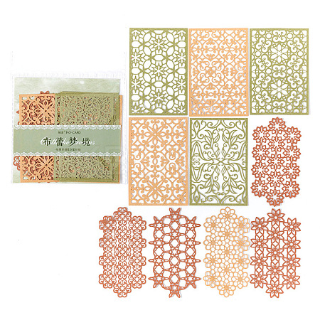 10Pcs 10 Styles PET Hollow Lace Scrapbook Paper Pads SCRA-PW0005-10-1
