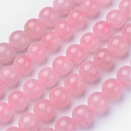 Pink Color Natural Madagascar Rose Quartz Beads Strands G-D809-19-10mm-1