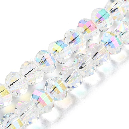 Transparent Electroplate Glass Beads Strands GLAA-Q099-C01-14-1-1