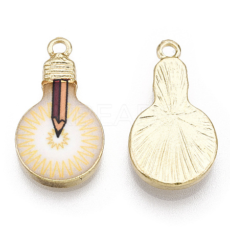 Printed Alloy Enamel Pendants ENAM-N056-178-08-1