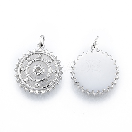 Tarnish Resistant 304 Stainless Steel Pendant Rhinestone Settings STAS-N097-257P-1