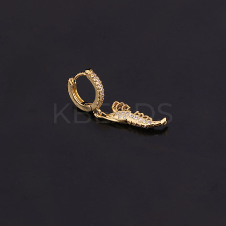 Brass Micro Pave Clear Cubic Zirconia Hoop Earrings FS-WGF8AEF-19-1