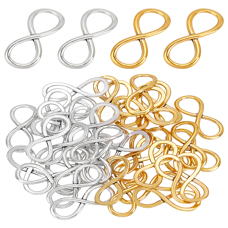 40Pcs 2 Colors Tibetan Style Alloy Linking Rings FIND-LP0003-35-1