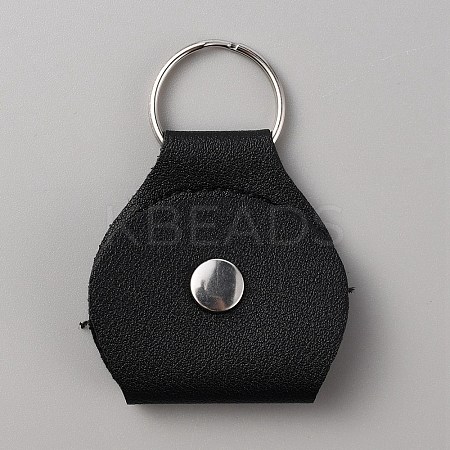 PU Leather Guitar Picks Holder Keychain Plectrums Bag Case Supplies KEYC-WH0040-02A-1