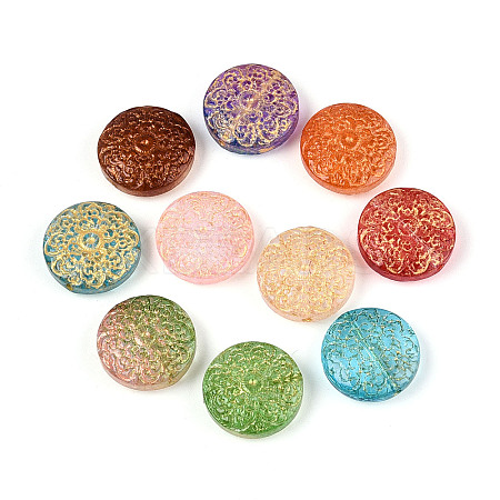 Baking Paint Transparent Glass Beads DGLA-N018-28-1