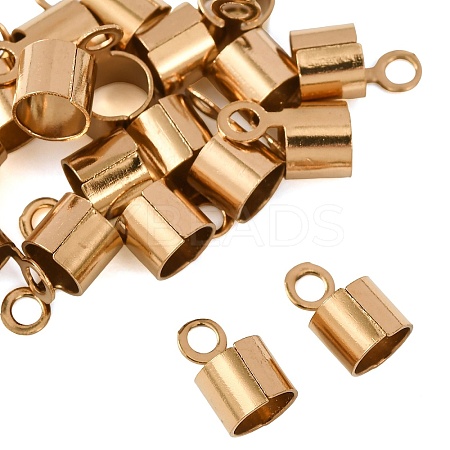 Ion Plating(IP) 304 Stainless Steel Fold Over Crimp Cord Ends STAS-P434-05F-G-1