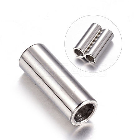 Tarnish Resistant 304 Stainless Steel Magnetic Clasps with Glue-in Ends STAS-K006-07C-1