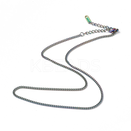 Ion Plating(IP) 304 Stainless Steel Curb Chain Necklace for Men Women NJEW-K245-015E-1