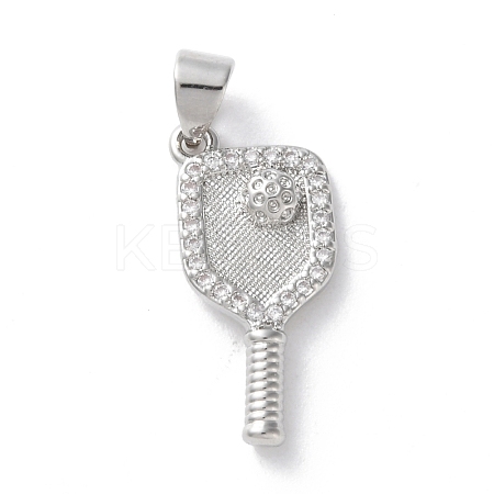 Rack Plating Brass Micro Pave Cubic Zirconia Pendants KK-Z079-02P-1
