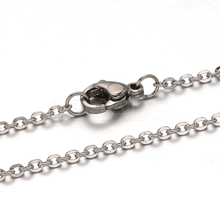 Tarnish Resistant 304 Stainless Steel Cable Chain Necklace LS-STAS-L164B-01P-1