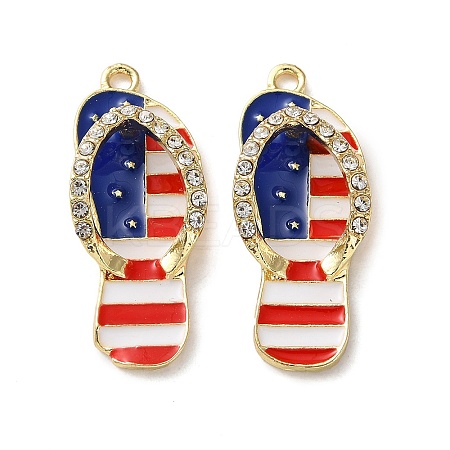 Independence Day Alloy Enamel Pendants ENAM-I069-01G-07B-1