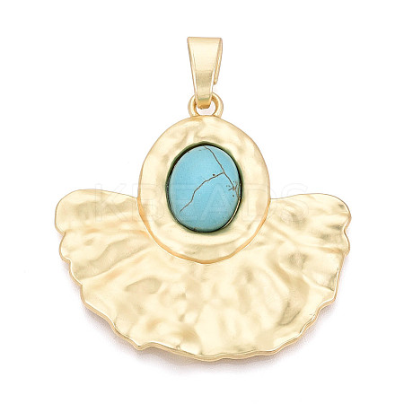 Synthetic Turquoise Big Pendants PALLOY-N179-62MG-1