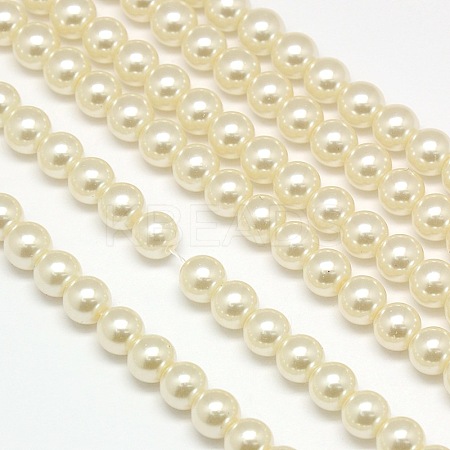 Eco-Friendly Dyed Glass Pearl Round Beads Strands HY-A002-6mm-RB011-1