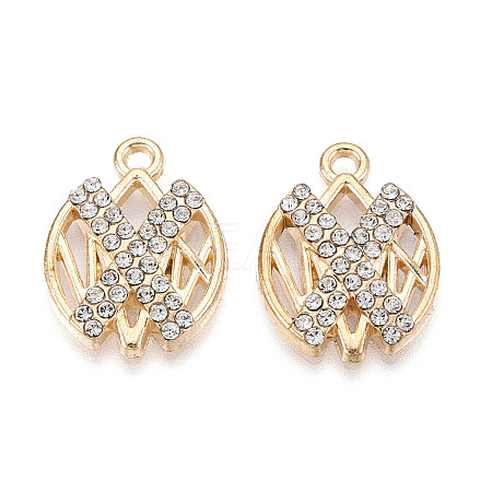 Alloy Rhinestone Pendants FIND-N008-04KCG-1