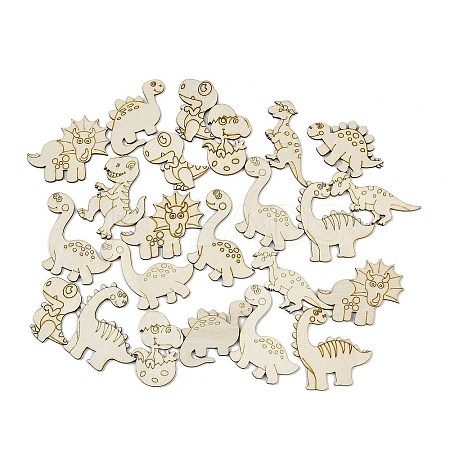 25Pcs Unfinished Wood Cutouts WOOD-P020-01C-1